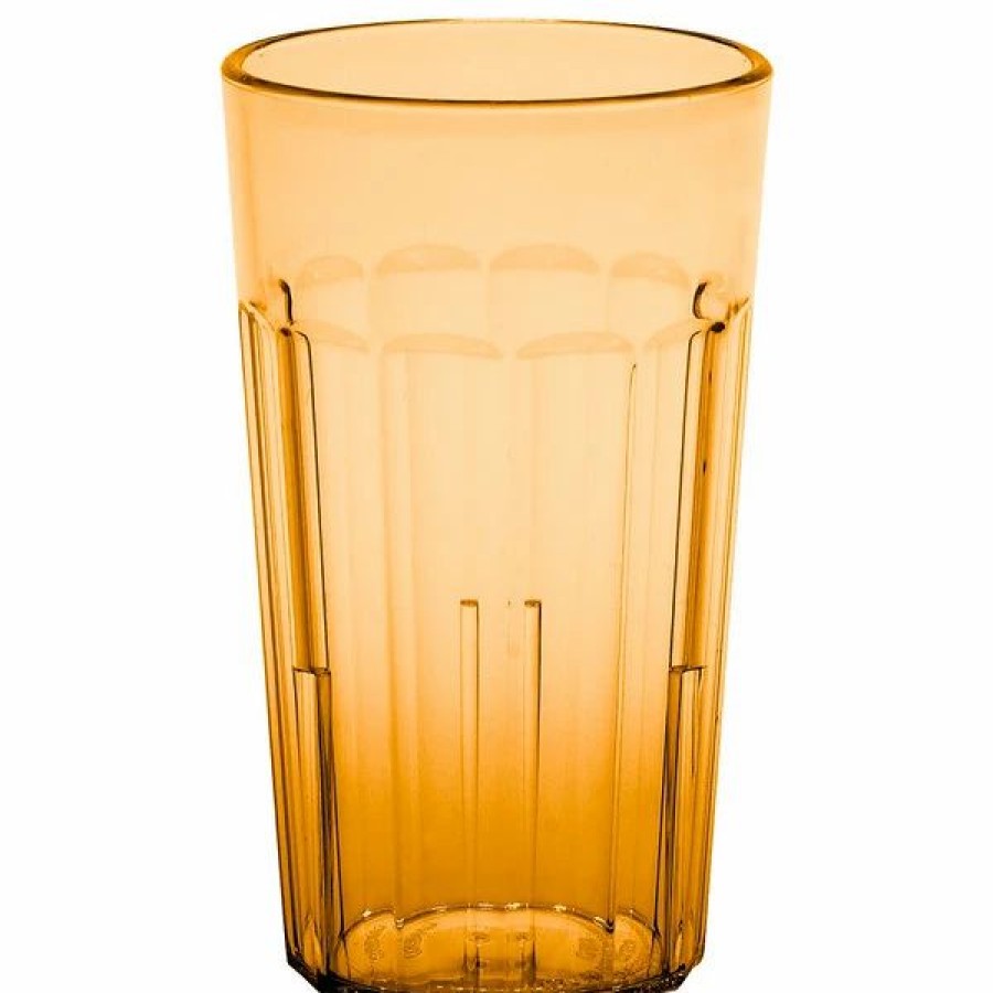 Reusable Plastic Beverageware * | Cambro Nt10153 Newport 10 Oz. Amber Customizable San Plastic Tumbler 36/Case