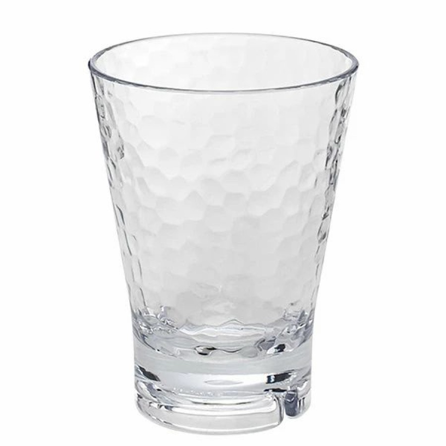 Reusable Plastic Beverageware * | Front Of The House Ado006Clt23 Drinkwise 10 Oz. Hammered Tritan Plastic Rocks / Old Fashioned Glass 12/Pack