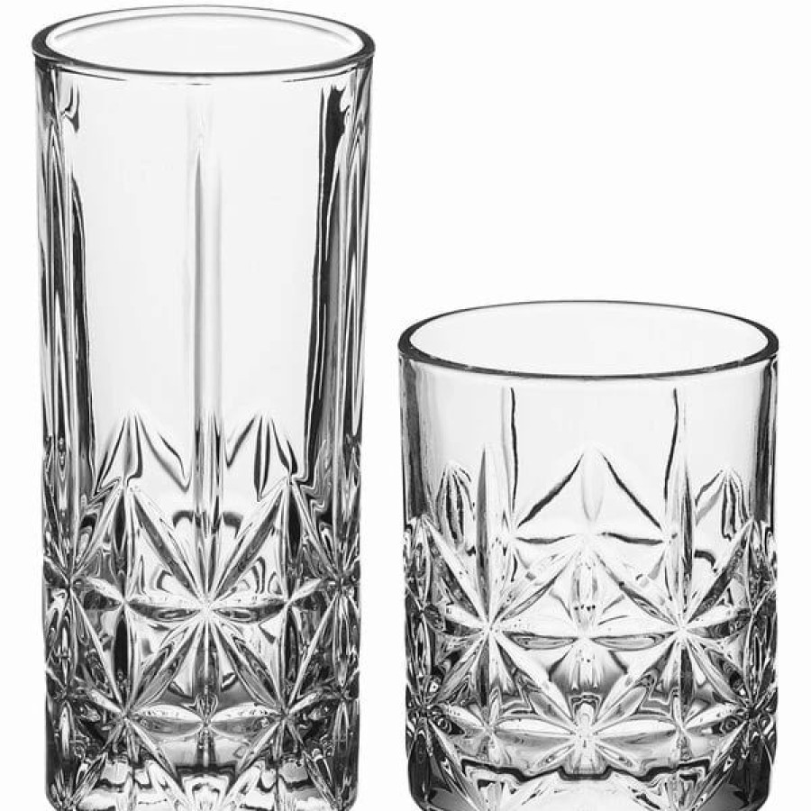 Glassware * | Acopa Gardenia Rocks / Old Fashioned And Highball Glass Set 24/Set