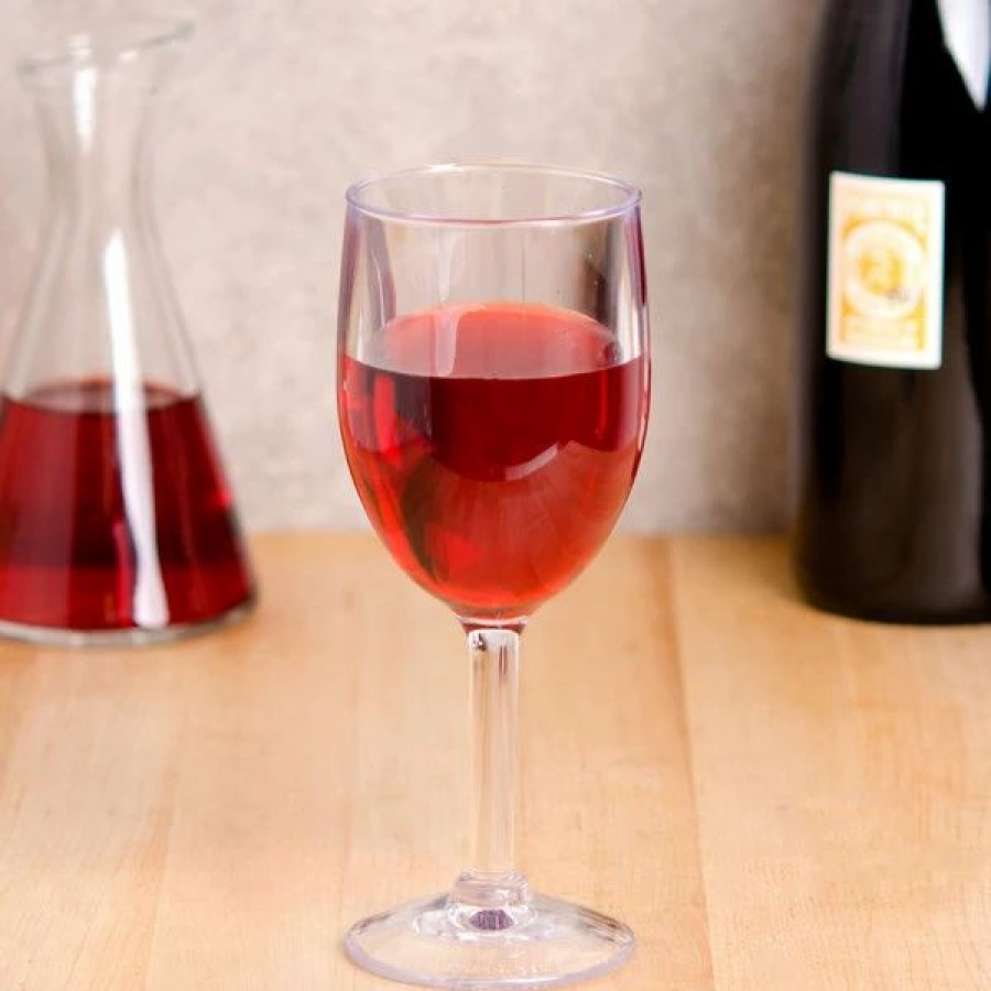 Reusable Plastic Beverageware * | Get Enterprises Get Sw-1404-1-San-Cl 8 Oz. Customizable San Plastic Wine Glass