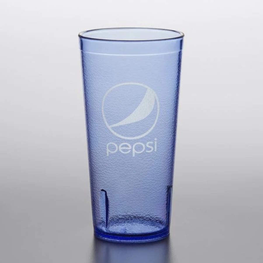 Reusable Plastic Beverageware * | Get Enterprises Get 6620-Bp 20 Oz. Blue Pepsi San Plastic Pebbled Tumbler 72/Case