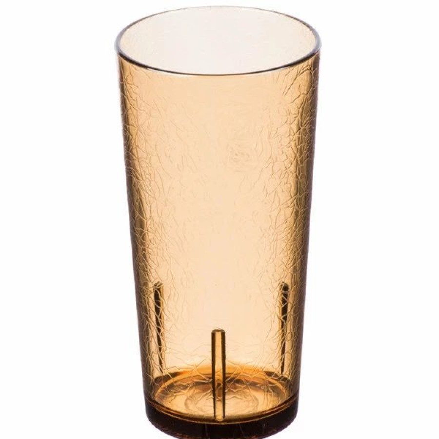 Reusable Plastic Beverageware * | Cambro D16609 Del Mar 16 Oz. Light Amber Customizable San Plastic Tumbler 36/Case