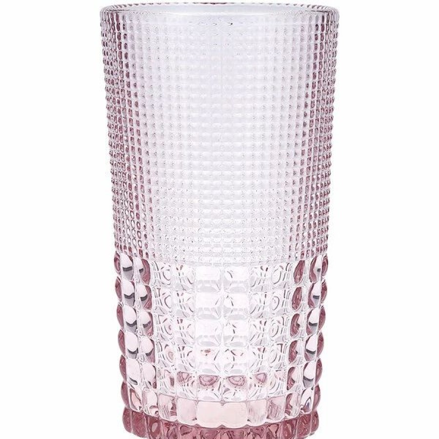 Novelty & Specialty Beverageware * | Fortessa Tableware Solutions Fortessa Malcolm 15 Oz. Pink Beverage Glass 24/Case