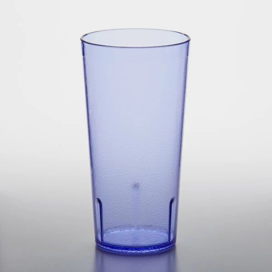 Reusable Plastic Beverageware * | Get Enterprises Get 6632-1-Bl 32 Oz. Blue Customizable San Plastic Tall Pebbled Tumbler 48/Case