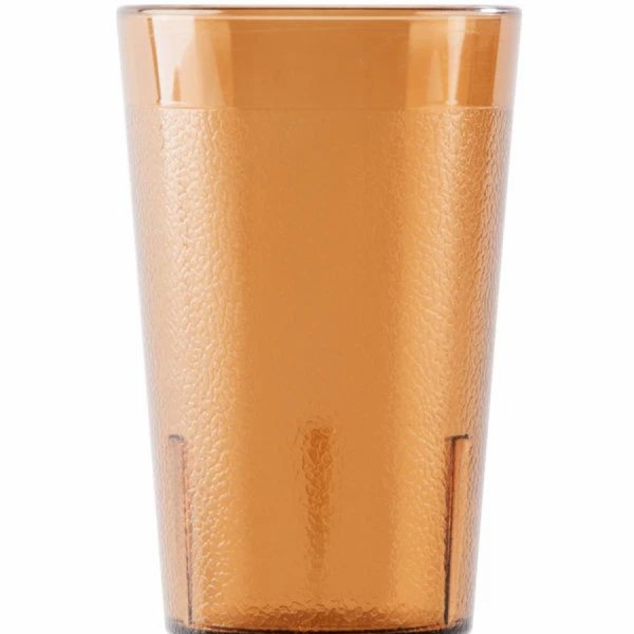 Reusable Plastic Beverageware * | Cambro 800P153 Colorware 7.8 Oz. Amber Customizable San Plastic Tumbler 6/Pack