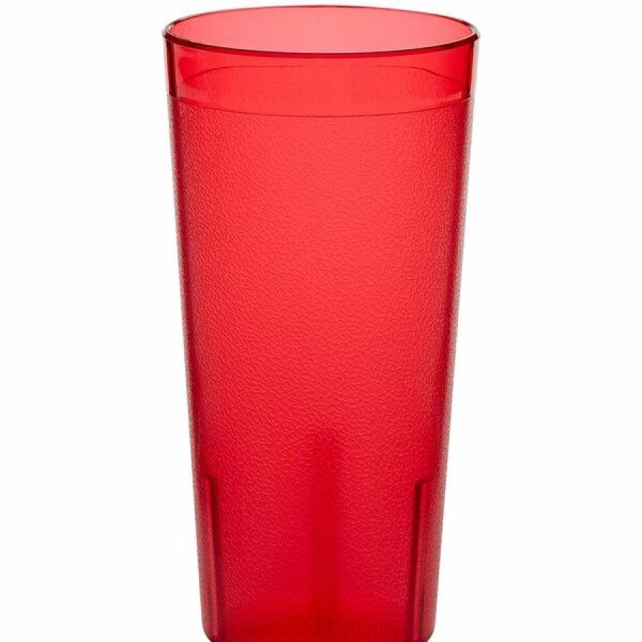 Reusable Plastic Beverageware * | Choice 20 Oz. Red San Plastic Pebbled Tumbler 12/Pack