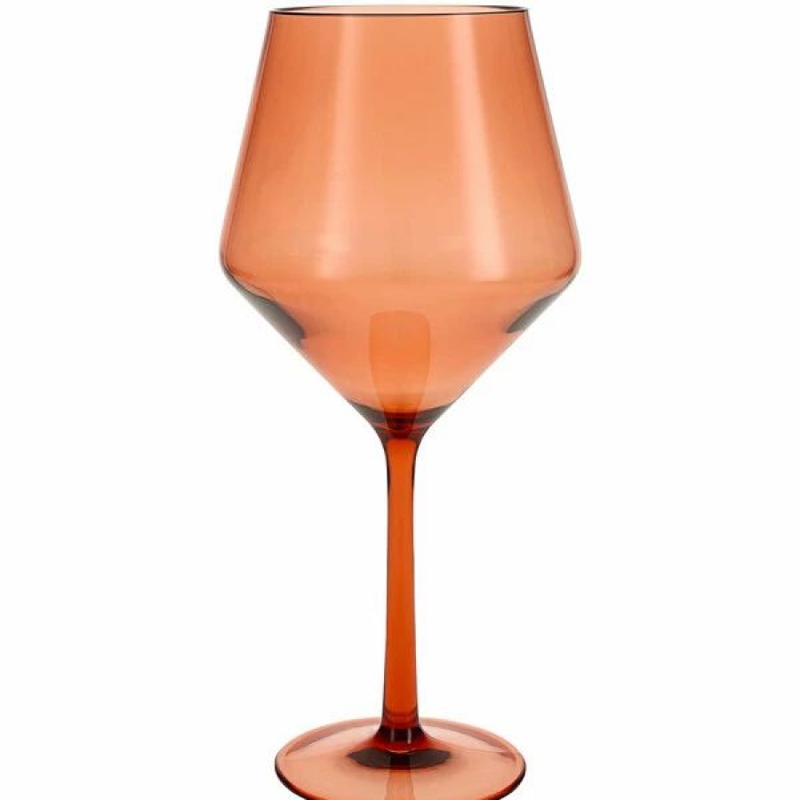 Reusable Plastic Beverageware * | Fortessa Tableware Solutions Fortessa Sole 22 Oz. Terra Cotta Tritan Plastic Red Wine Glass 12/Case