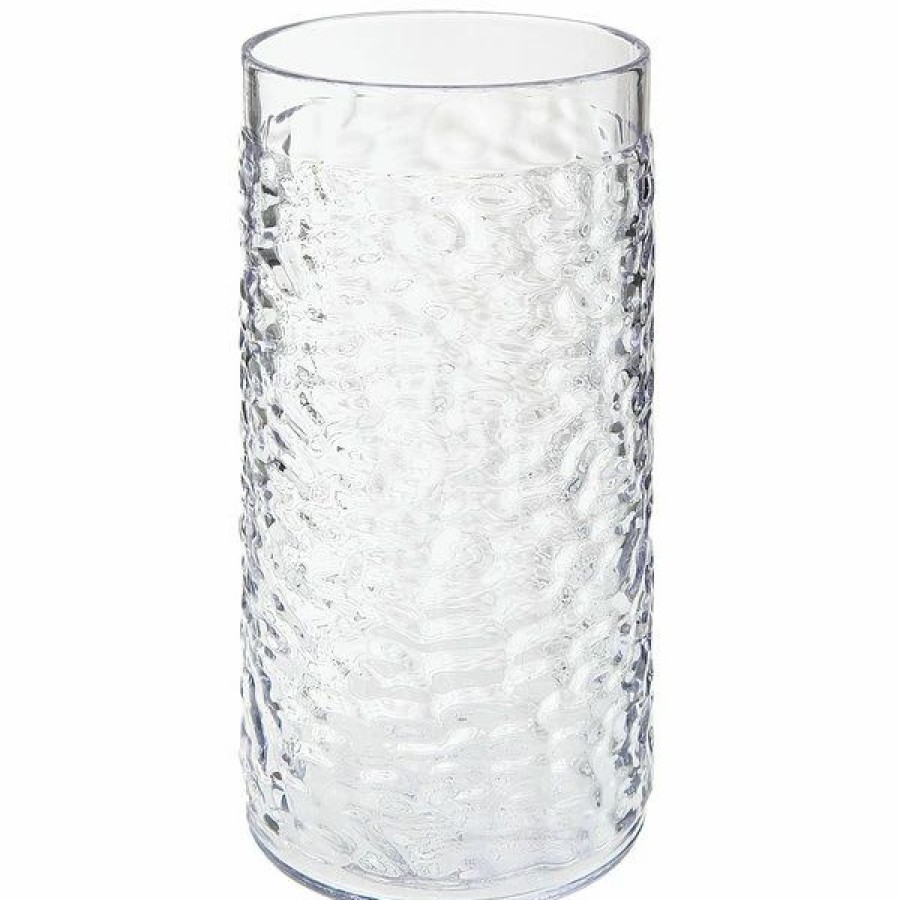 Reusable Plastic Beverageware * | Get Enterprises Get 3316-Cl Waikiki 16 Oz. Clear Customizable San Plastic Hammered Tumbler 72/Case