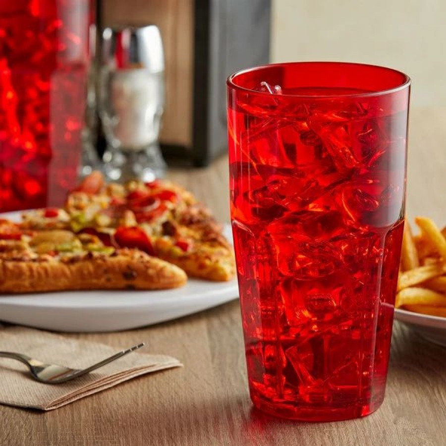 Reusable Plastic Beverageware * | Get Enterprises Get 9922-1-R Bahama 22 Oz. Red Customizable San Plastic Tumbler 72/Case