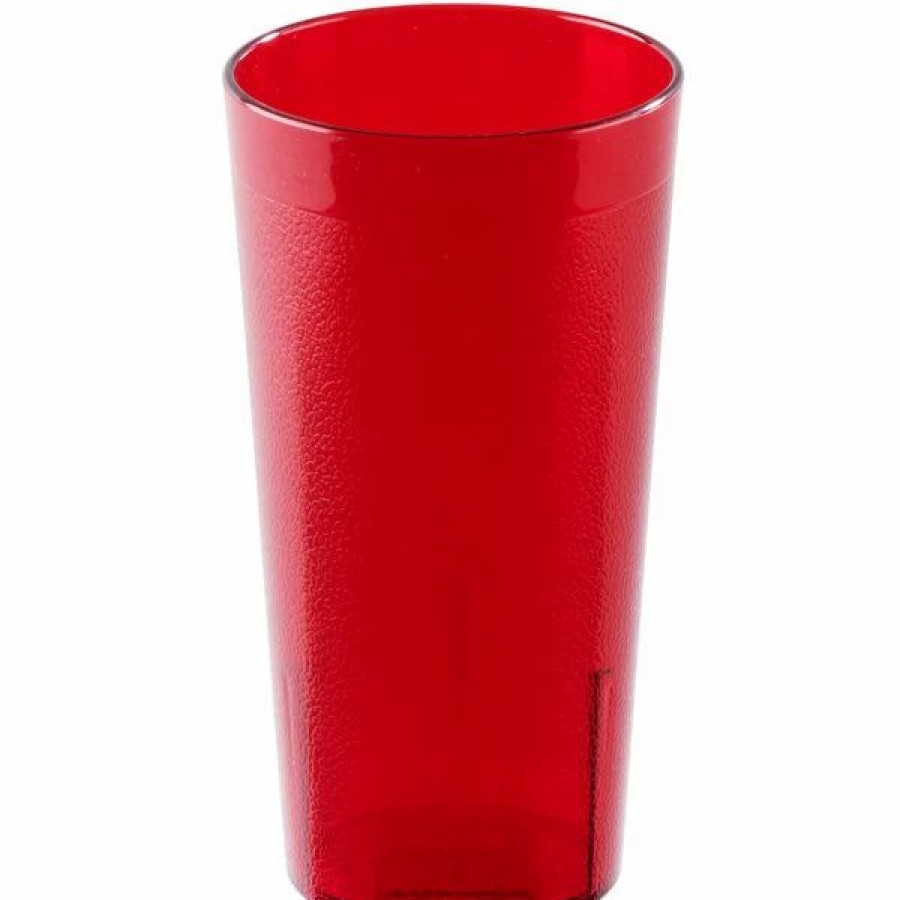 Reusable Plastic Beverageware * | Cambro 1600P156 Colorware 16.4 Oz. Ruby Red Customizable San Plastic Tumbler 72/Case