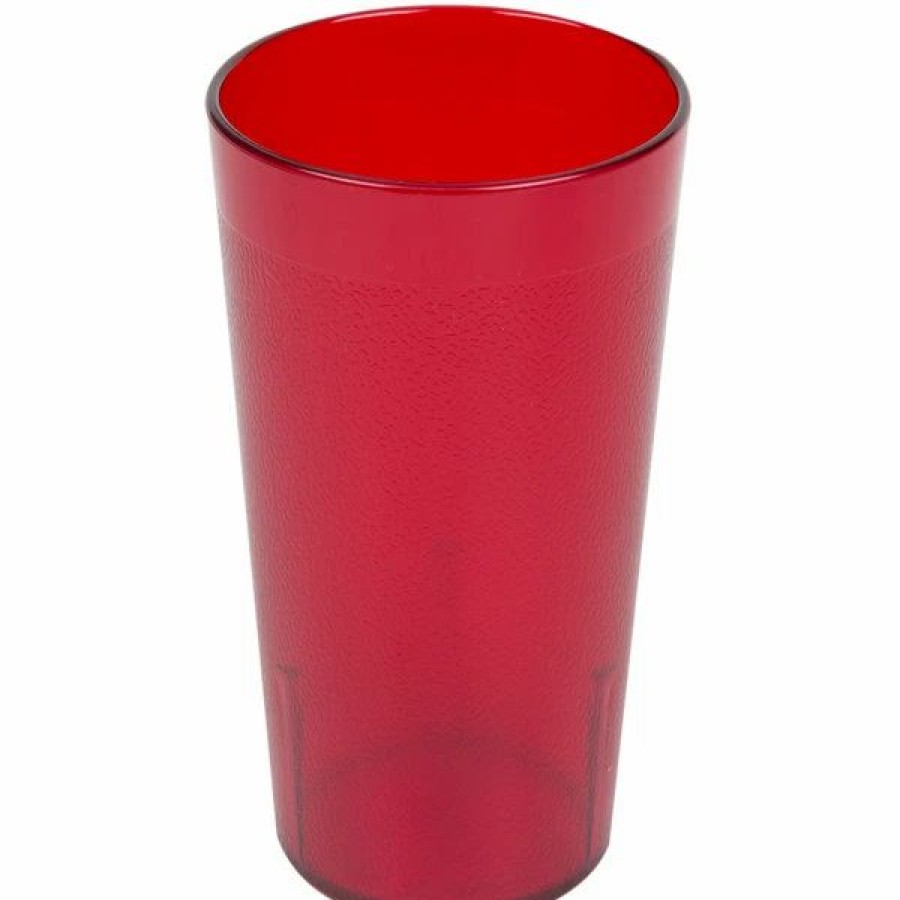 Reusable Plastic Beverageware * | Cambro 1200P156 Colorware 12.6 Oz. Ruby Red Customizable San Plastic Tumbler 72/Case