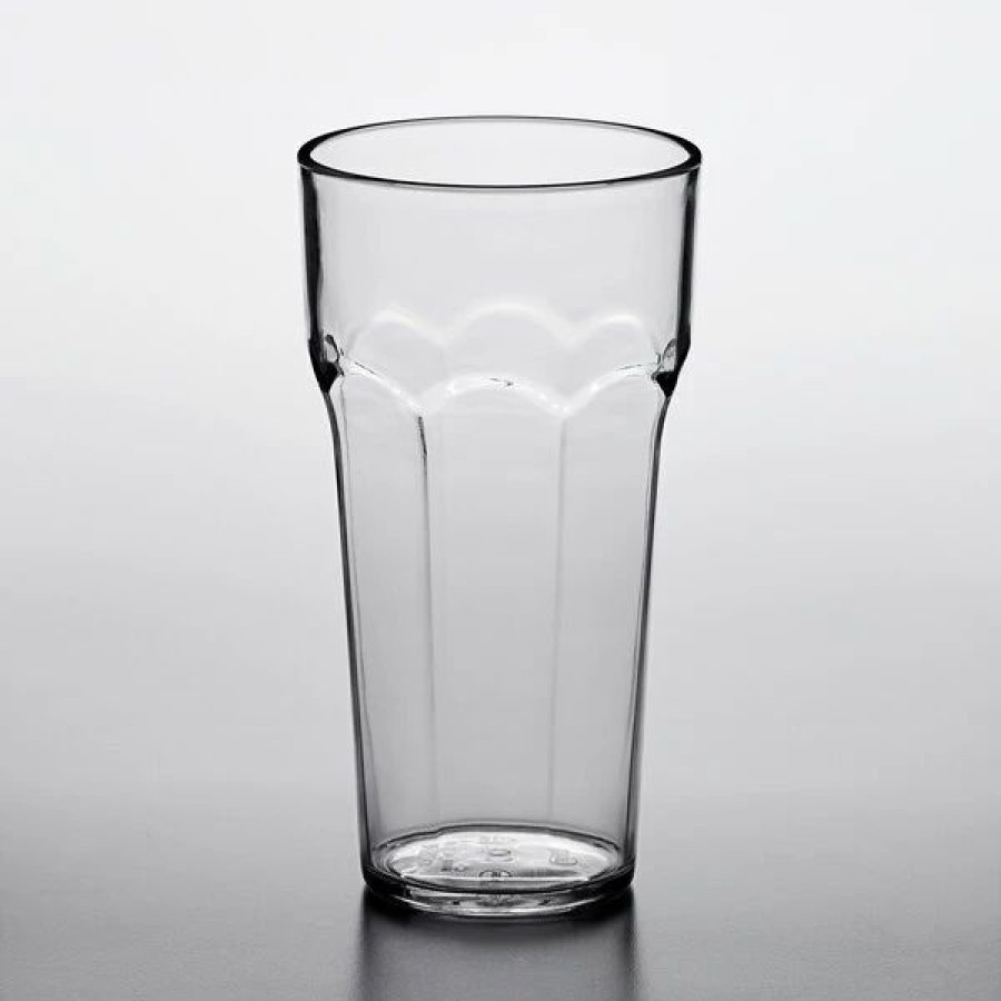 Reusable Plastic Beverageware * | Choice 20 Oz. Clear San Plastic Paneled Tumbler 12/Pack