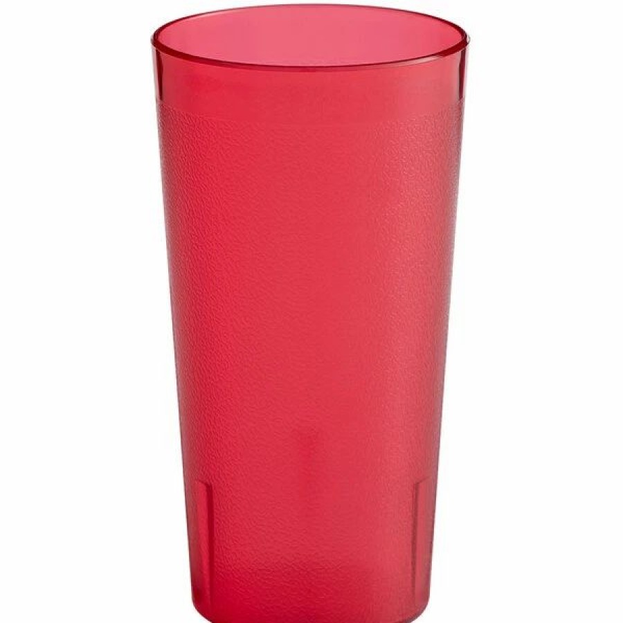 Reusable Plastic Beverageware * | Choice 16 Oz. Red San Plastic Pebbled Tumbler 12/Pack