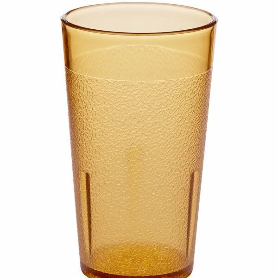 Reusable Plastic Beverageware * | Choice 5 Oz. Amber San Plastic Pebbled Tumbler 12/Pack