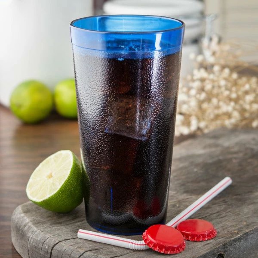 Reusable Plastic Beverageware * | Carlisle 521647 Stackable 16 Oz. Royal Blue San Plastic Tumbler 72/Case