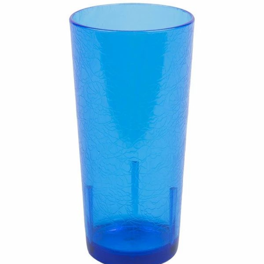 Reusable Plastic Beverageware * | Cambro D16608 Del Mar 16 Oz. Sapphire Blue Customizable San Plastic Tumbler 36/Case