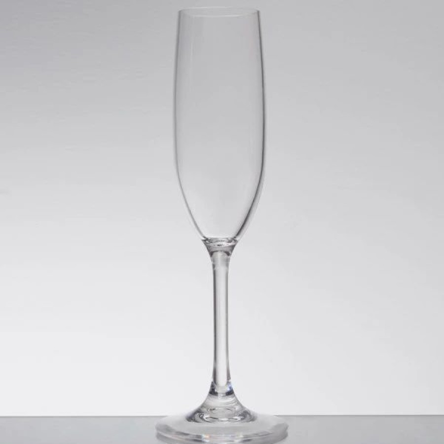 Reusable Plastic Beverageware * | Carlisle 564407 Alibi 6 Oz. Plastic Champagne Flute 24/Case