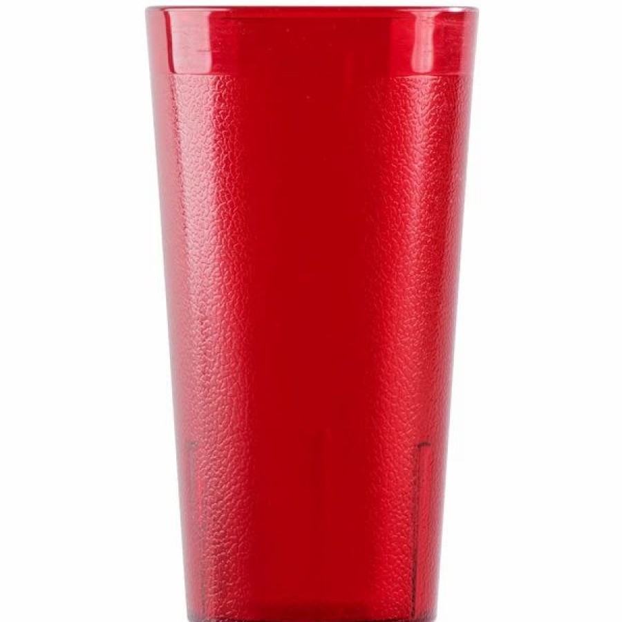 Reusable Plastic Beverageware * | Cambro 1600P156 Colorware 16.4 Oz. Ruby Red Customizable San Plastic Tumbler 6/Pack