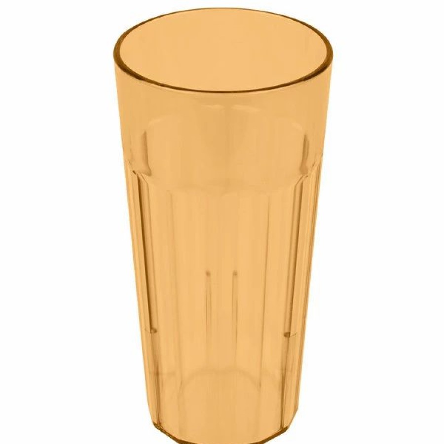 Reusable Plastic Beverageware * | Cambro Nt20153 Newport 22 Oz. Amber Customizable San Plastic Tumbler 36/Case