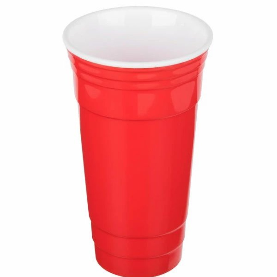 Reusable Plastic Beverageware * | Get Enterprises Get Sc-32-R To-Go 32 Oz. Red Customizable Plastic Reusable Tumbler 24/Case