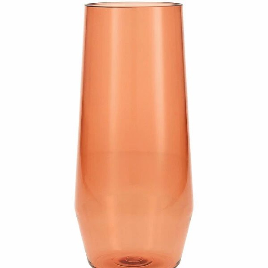 Reusable Plastic Beverageware * | Fortessa Tableware Solutions Fortessa Sole 18 Oz. Terra Cotta Tritan Plastic Beverage Glass 12/Case