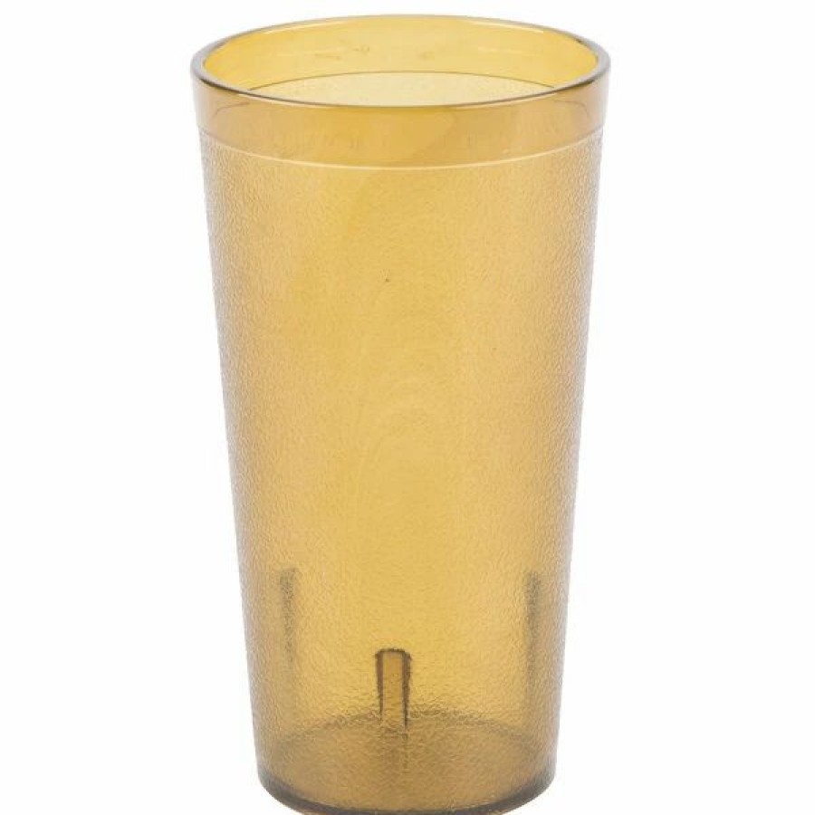 Reusable Plastic Beverageware * | Carlisle 521613 Stackable 16 Oz. Amber San Plastic Tumbler 6/Pack