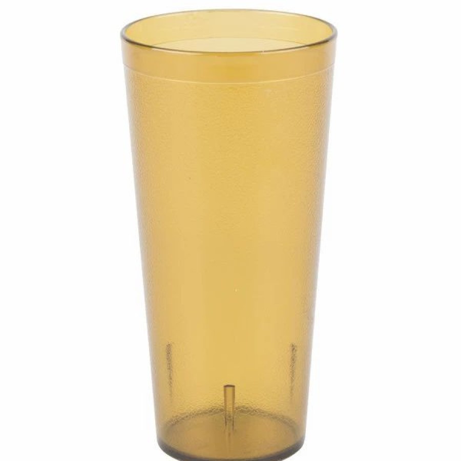 Reusable Plastic Beverageware * | Carlisle 522413 Stackable 24 Oz. Amber San Plastic Tumbler 72/Case