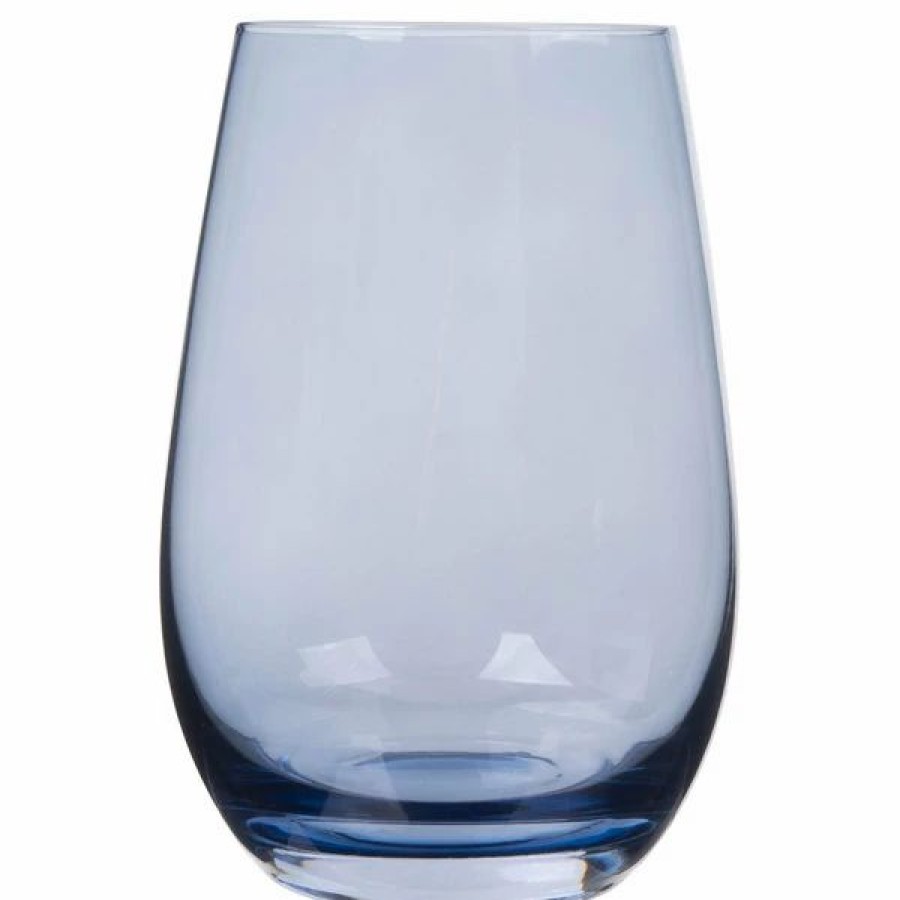 Glassware * | Stolzle S3527912E Elements 16.5 Oz. Smoky Blue Stemless Wine Glass / Tumbler 24/Case