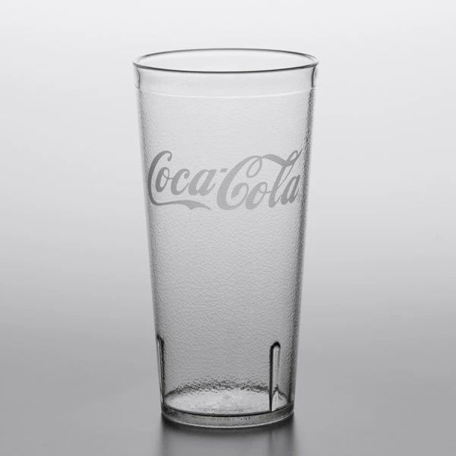 Reusable Plastic Beverageware * | Get Enterprises Get 6620-Cc 20 Oz. Clear Coca-Cola San Plastic Pebbled Tumbler 72/Case