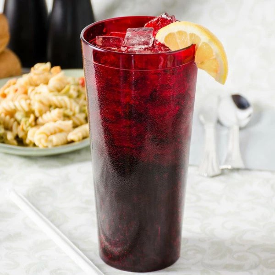 Reusable Plastic Beverageware * | Carlisle 522410 Stackable 24 Oz. Ruby San Plastic Tumbler 72/Case