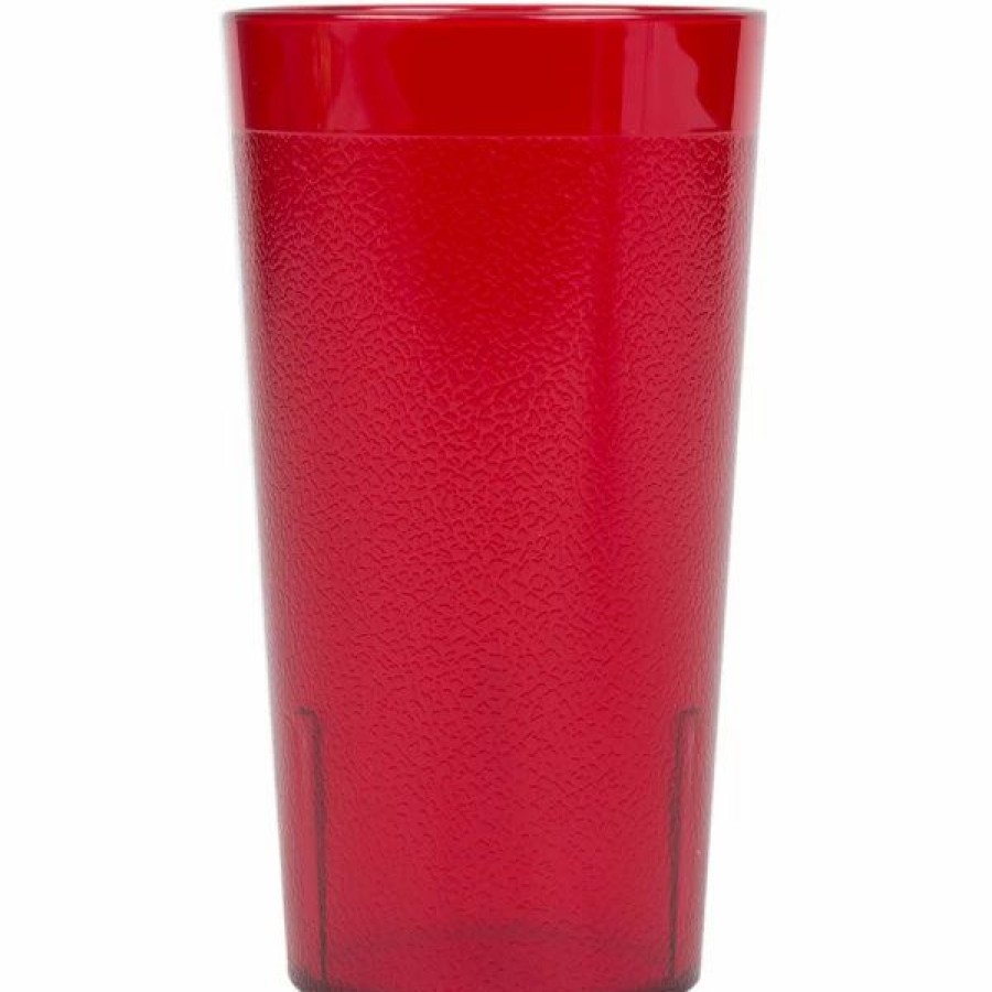 Reusable Plastic Beverageware * | Cambro 1200P156 Colorware 12.6 Oz. Ruby Red Customizable San Plastic Tumbler 6/Pack