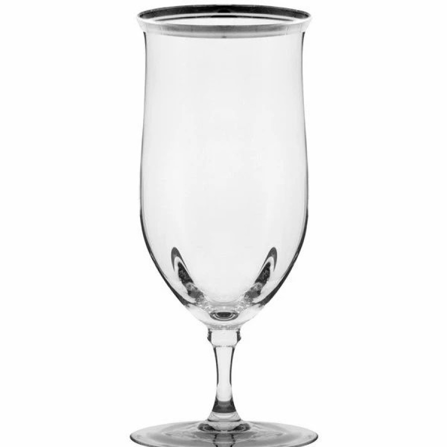 Glassware * | 10 Strawberry Street Windsor 16 Oz. Silver Band Water Goblet 4/Pack