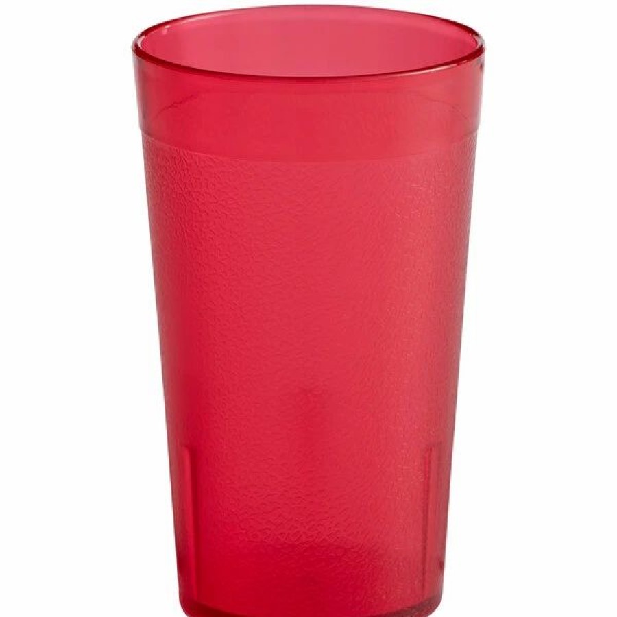 Reusable Plastic Beverageware * | Choice 9 Oz. Red San Plastic Pebbled Tumbler 12/Pack