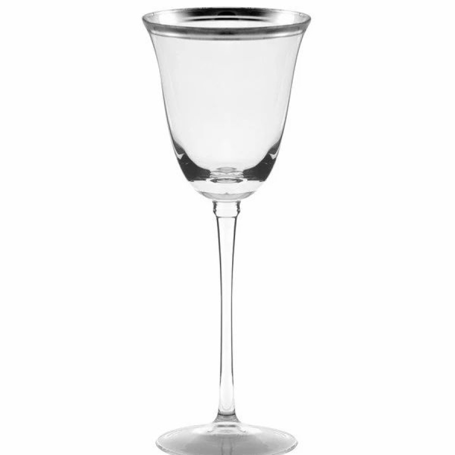 Glassware * | 10 Strawberry Street Windsor 6 Oz. Silver Band White Wine Glass 4/Pack