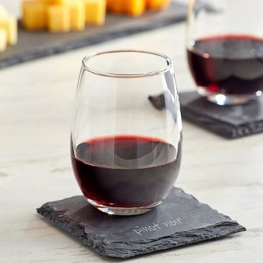 Glassware * | Acopa 9 Oz. Stemless Wine Glass With Slate Tasting Plate Set 12/Case