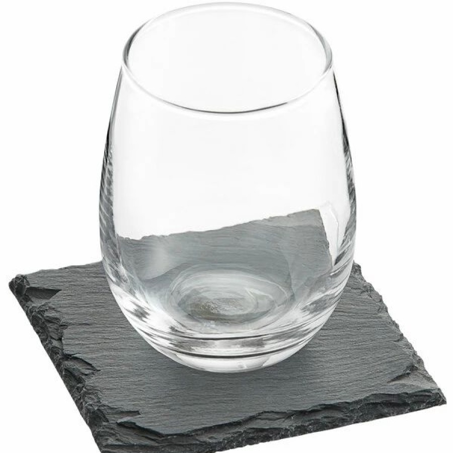 Glassware * | Acopa 9 Oz. Stemless Wine Glass With Slate Tasting Plate Set 12/Case