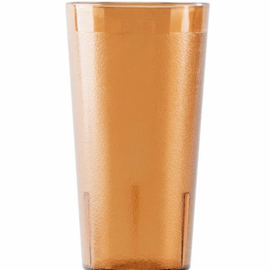 Reusable Plastic Beverageware * | Cambro 1600P153 Colorware 16.4 Oz. Amber Customizable San Plastic Tumbler 6/Pack