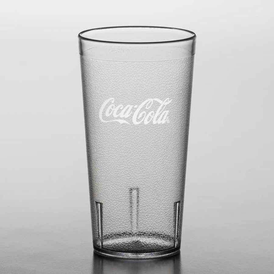 Reusable Plastic Beverageware * | Carlisle 52163550E Stackable 16 Oz. Clear Coca-Cola San Plastic Tumbler 72/Case