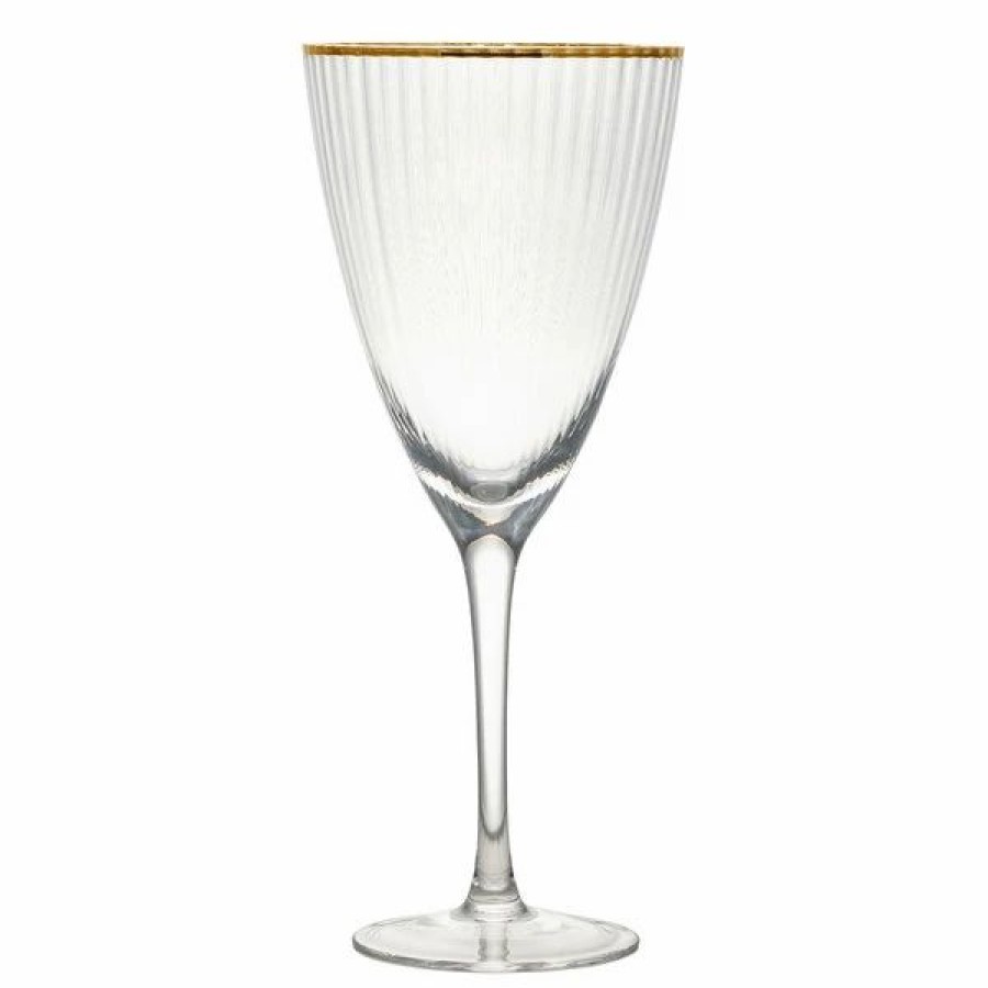 Glassware * | 10 Strawberry Street Markle 16 Oz. Gold Rimmed Red Wine Glass 4/Pack