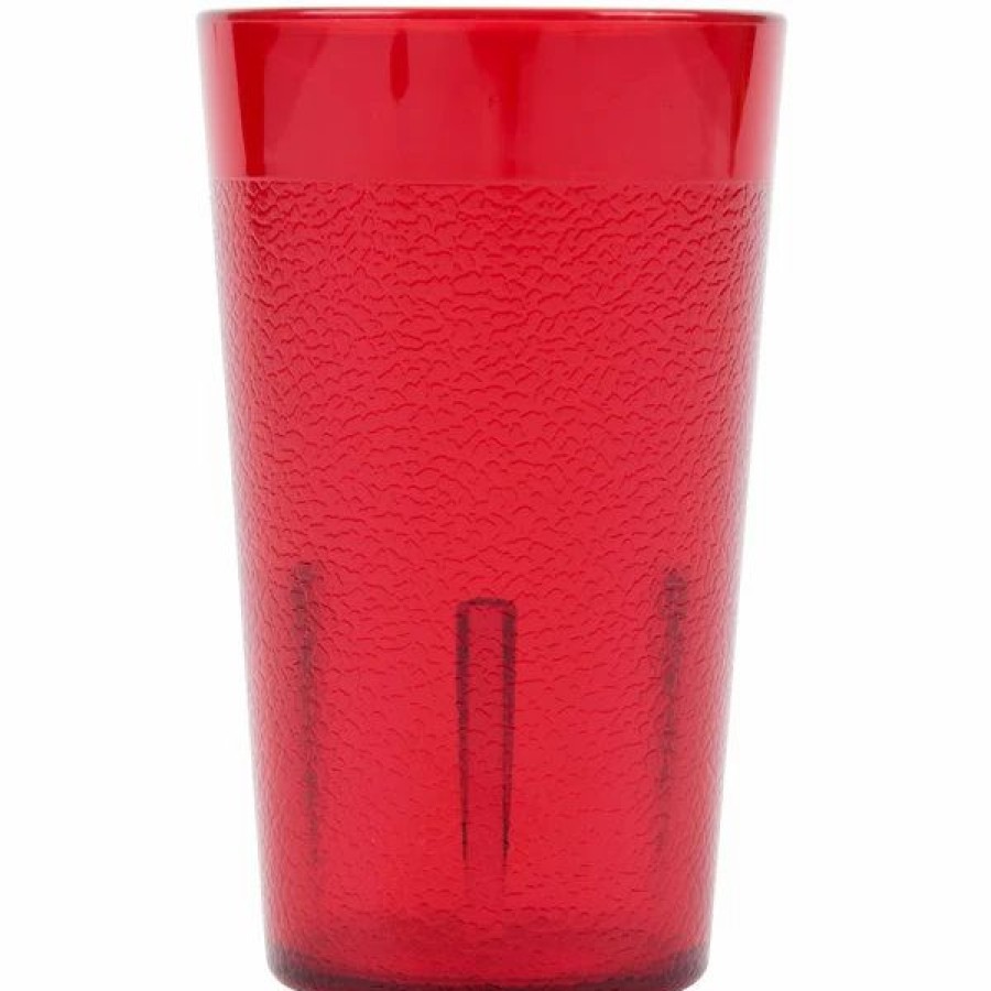 Reusable Plastic Beverageware * | Cambro 500P156 Colorware 5.2 Oz. Ruby Red Customizable San Plastic Tumbler 6/Pack