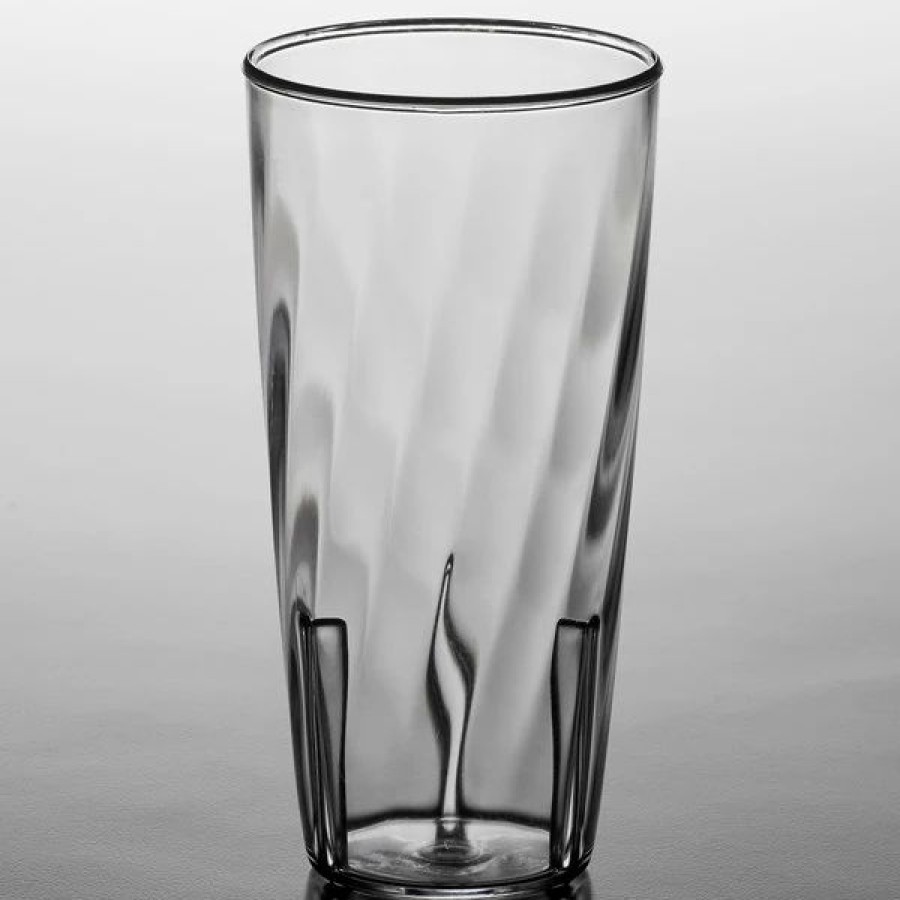 Reusable Plastic Beverageware * | Carlisle 4367407 Swirl 22 Oz. Clear Polycarbonate Tumbler 6/Pack