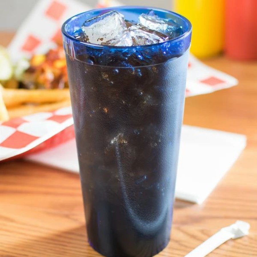 Reusable Plastic Beverageware * | Carlisle 522047 Stackable 20 Oz. Royal Blue San Plastic Tumbler 6/Pack