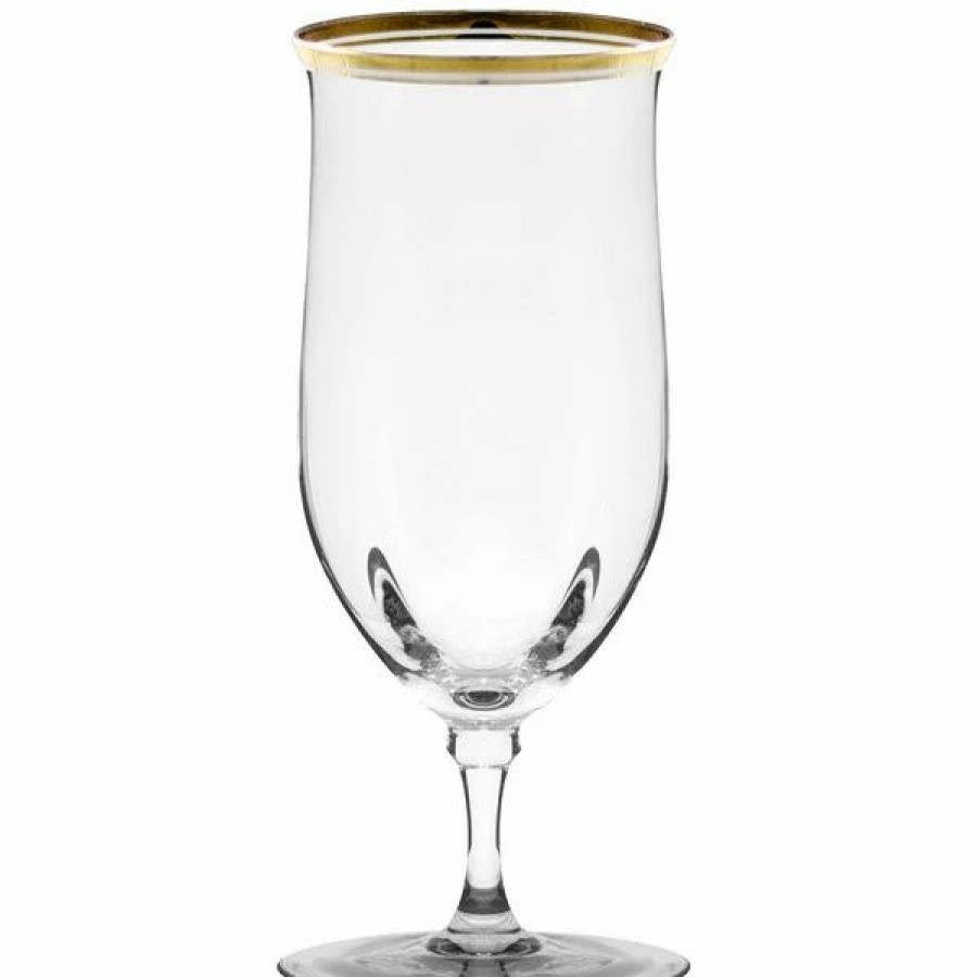 Glassware * | 10 Strawberry Street Windsor 16 Oz. Gold Band Water Goblet 4/Pack