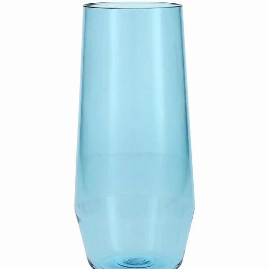 Reusable Plastic Beverageware * | Fortessa Tableware Solutions Fortessa Sole 18 Oz. Blue Ether Tritan Plastic Beverage Glass 12/Case