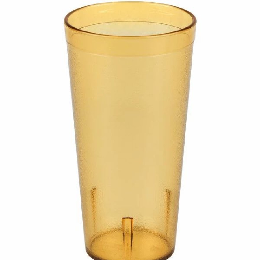 Reusable Plastic Beverageware * | Carlisle 522013 Stackable 20 Oz. Amber San Plastic Tumbler 72/Case