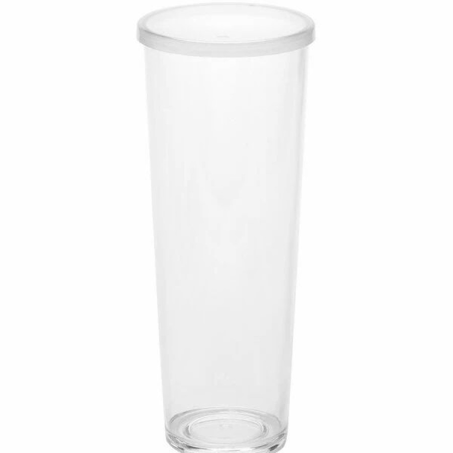 Reusable Plastic Beverageware * | American Metalcraft 24 Oz. Reusable Clear Plastic Tumbler With Lid Ptl24