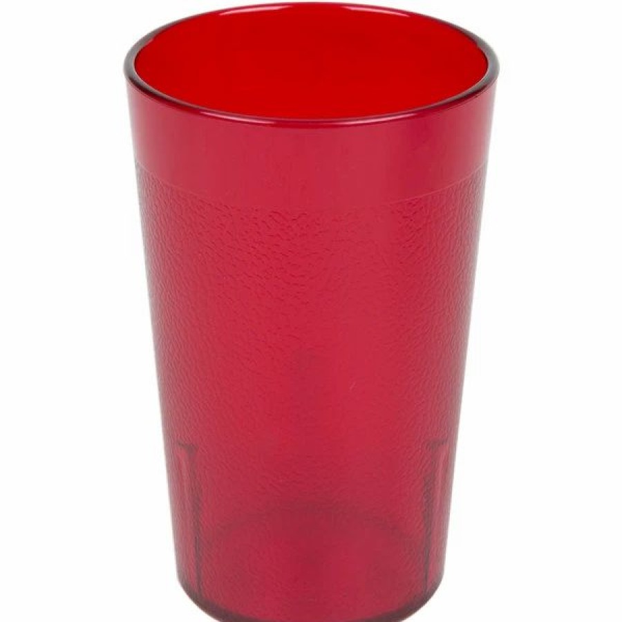 Reusable Plastic Beverageware * | Cambro 1200P2156 Colorware 12.6 Oz. Ruby Red Customizable San Plastic Tumbler 24/Case