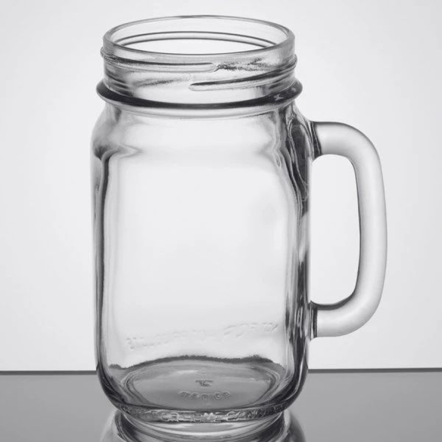 Novelty & Specialty Beverageware * | Libbey 97084 16 Oz. Customizable Drinking Jar / Mason Jar With Handle 12/Case