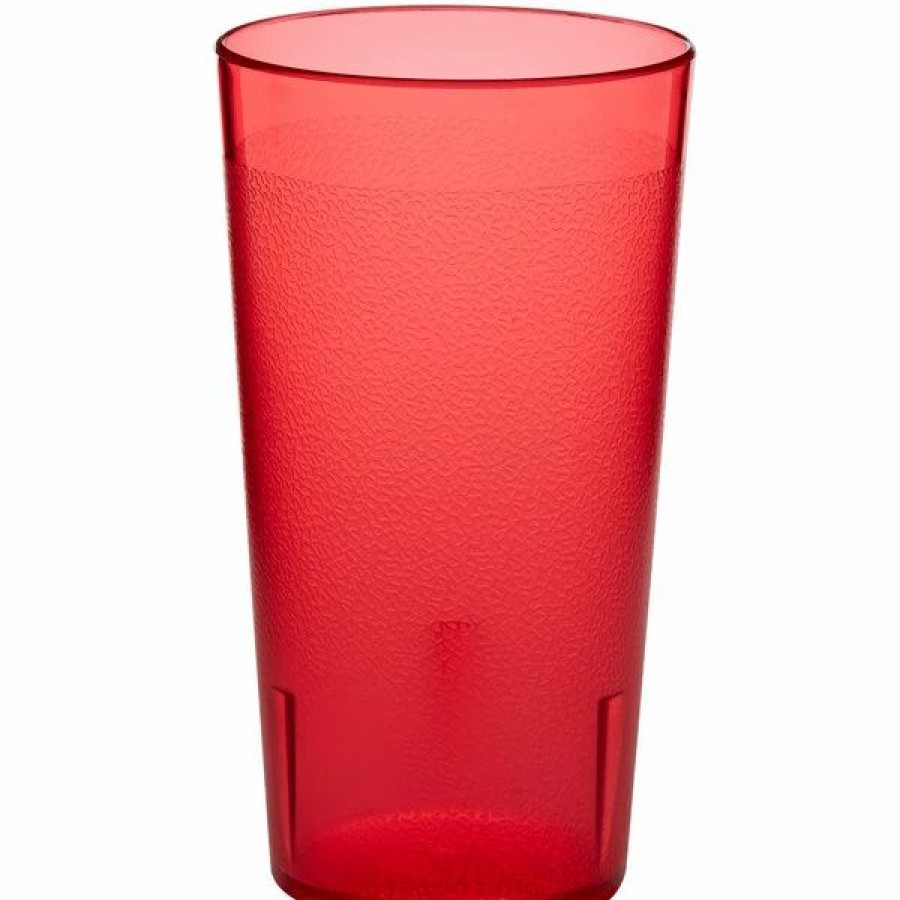 Reusable Plastic Beverageware * | Choice 12 Oz. Red San Plastic Pebbled Tumbler 12/Pack