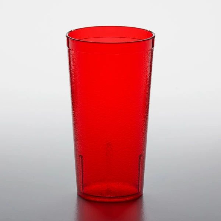 Reusable Plastic Beverageware * | Get Enterprises Get 6616-1-R 16 Oz. Red Customizable San Plastic Pebbled Tumbler 72/Case